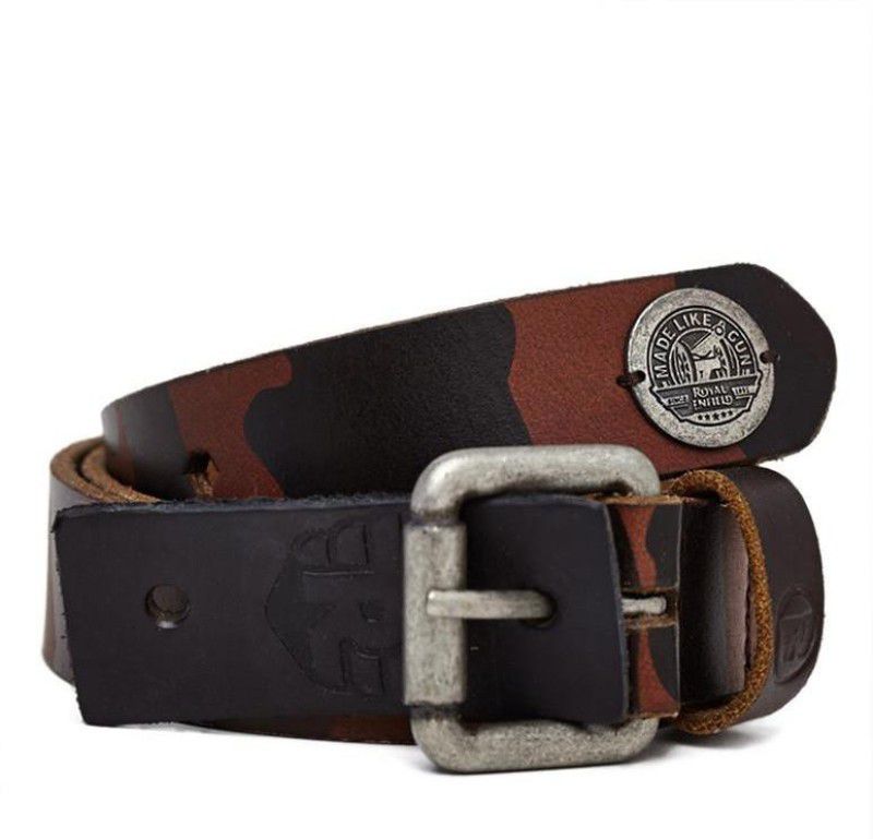 Men Casual Brown, Black Genuine Leather Belt