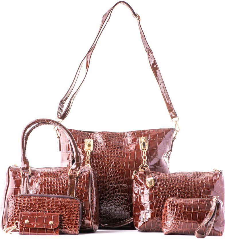 Women Brown Handbag - Mini  (Pack of: 6)