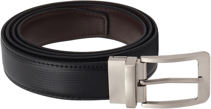 Men Casual, Party, Formal, Evening Black Artificial Leather Reversible Belt