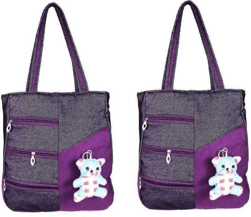 Women Purple Handbag - Extra Spacious  (Pack of: 2)