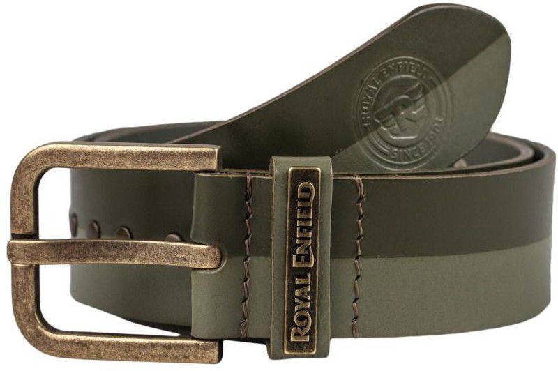 Men Casual Green Genuine Leather Belt