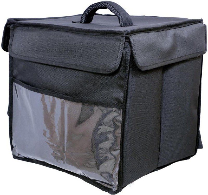 Quaffor Insulated Food Delivery Bag Cake Delivery Bag Grocery Delivery Bag Carry on bike 14*14*14 Waterproof Multipurpose Bag  (Black, 32 L)