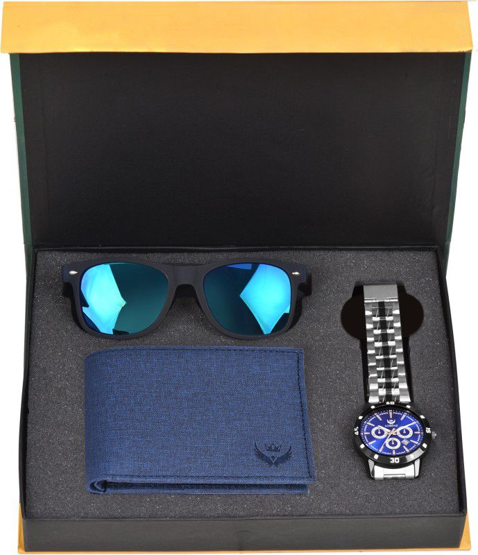LORENZ Watch, Sunglass & Wallet Combo  (Blue)