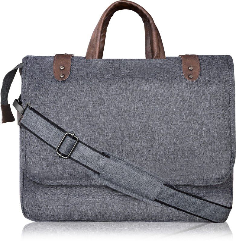 LOREM Grey & Brown Color Faux Leather 10L Messenger Bag For Men BG51 Waterproof Multipurpose Bag  (Grey, 12 L)