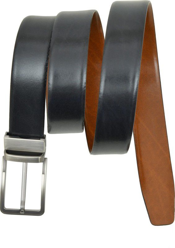 Men Evening, Formal, Party Black, Tan Genuine Leather Reversible Belt