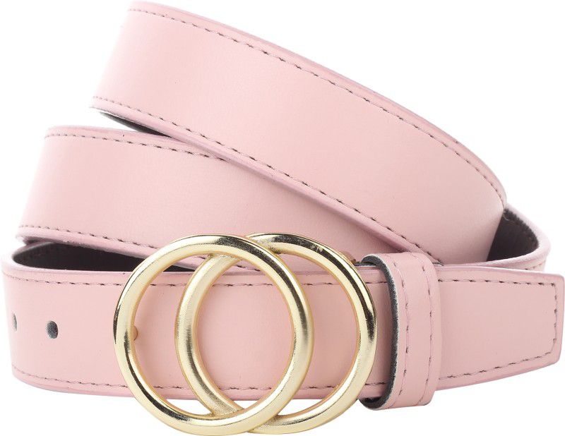 Women Formal Pink Artificial Leather Belt