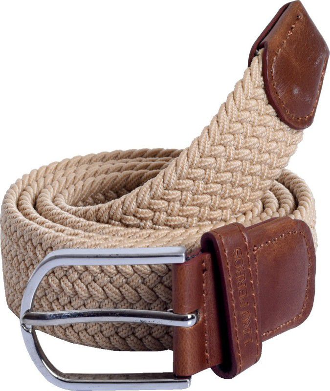 Men Casual Beige Genuine Leather Belt