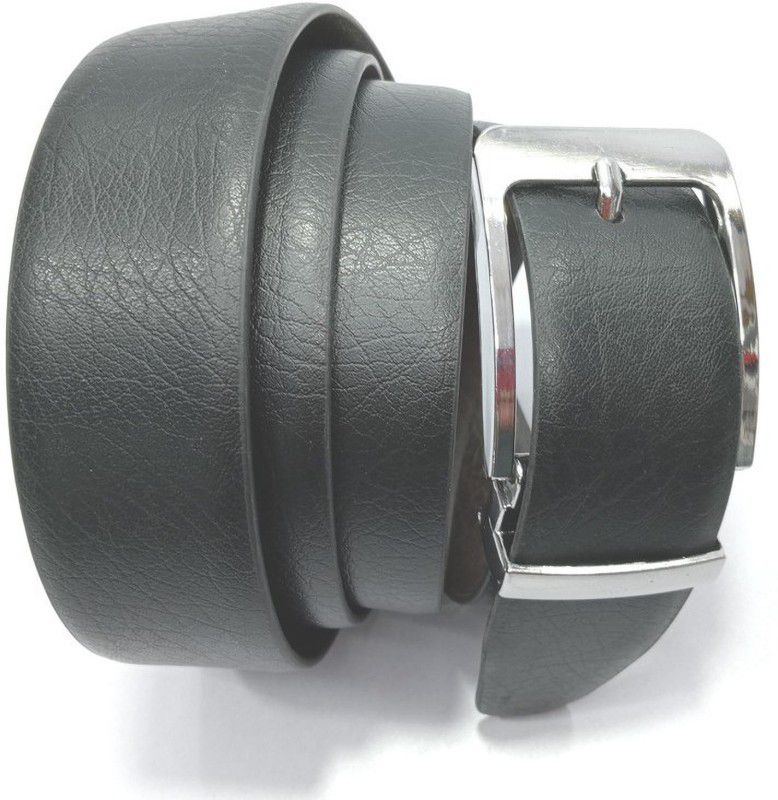 Men Black Artificial Leather Reversible Belt