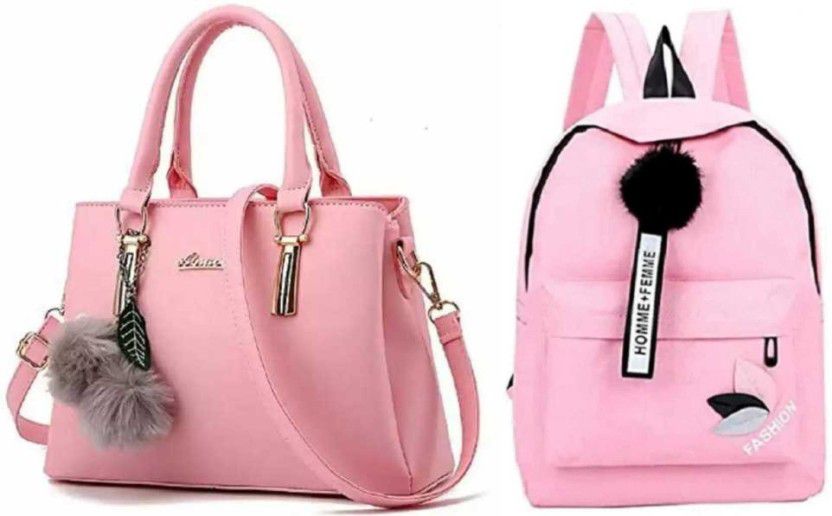 Women Pink Handbag  (Pack of: 2)