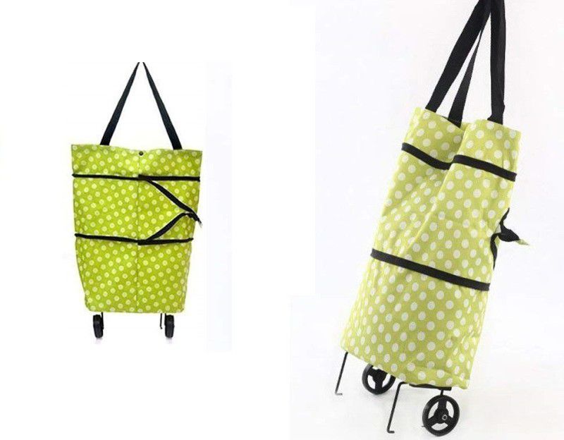 PARYAVARAN Shopping Trolley Bag With Wheel |Vegetable Trolley Carry Bag with Wheels Waterproof Trolley  (Multicolor, 8 L)