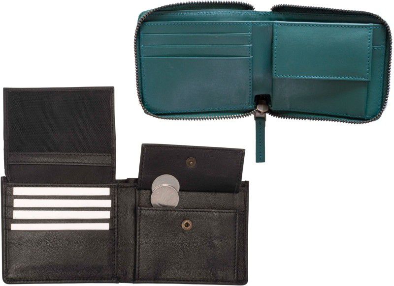21 DEGREE Card Holder & Wallet Combo  (Green, Black)