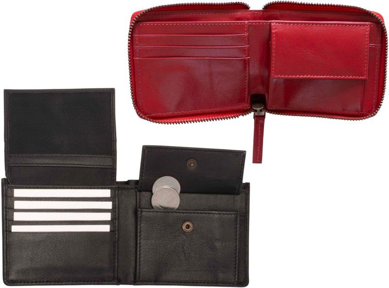 21 DEGREE Card Holder & Wallet Combo  (Red, Black)