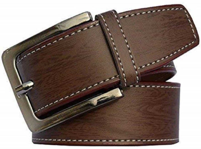 Men Casual, Party, Evening, Formal Tan Genuine Leather Belt