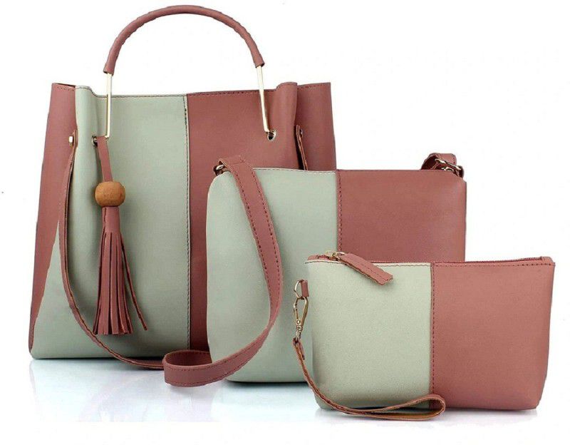 Women Multicolor Handbag - Extra Spacious  (Pack of: 3)