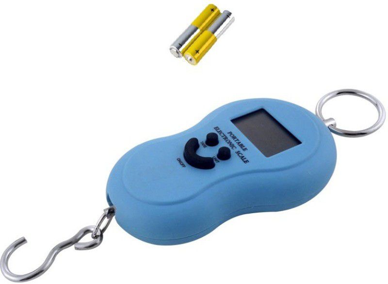 Qozent 50kg Hook Type Digital Led Screen Portable Luggage Weighing Scale (Sky Blue) Smiely - with Batteries Weighing Scale  (Sky Blue)