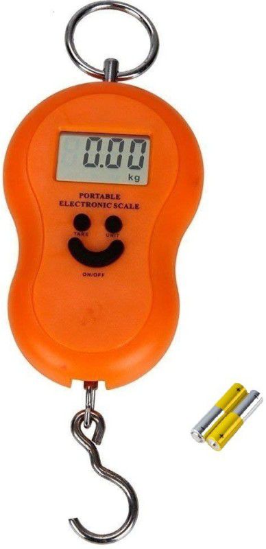 Qozent 50kg Portable Handheld Electronic Led Travel Luggage Weighing Scale Smiely Weighing Scale  (Orange)