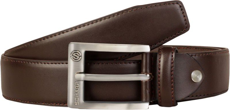 Men Formal Brown Artificial Leather, Canvas, Genuine Leather Belt