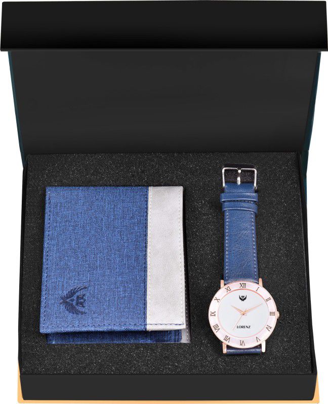 LORENZ Watch & Wallet Combo  (Blue)