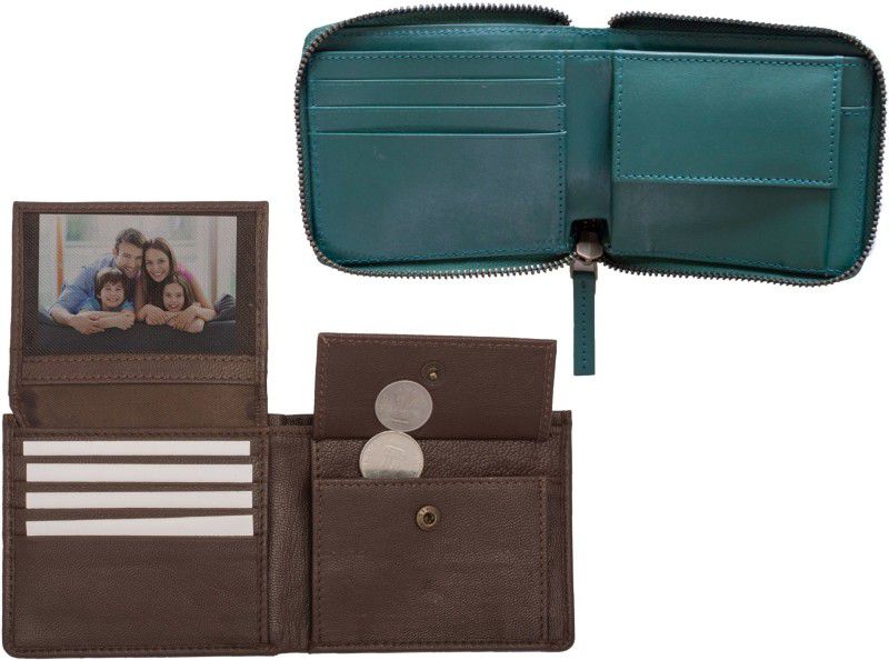 21 DEGREE Card Holder & Wallet Combo  (Green, Brown)