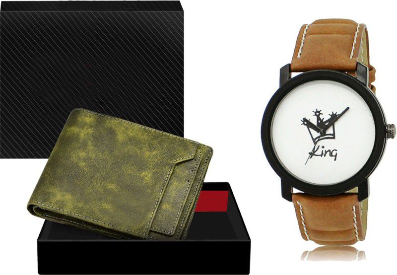 REMIXON Watch & Wallet Combo  (Green, Brown)