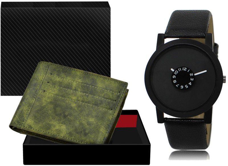 REMIXON Watch & Wallet Combo  (Green, Black)