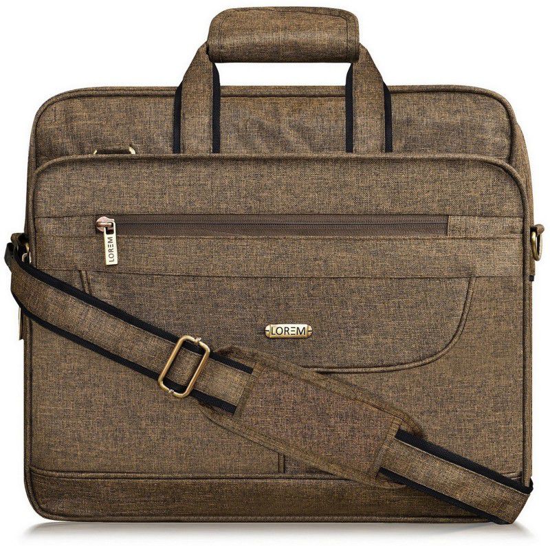 LOREM Khaki Color Linen 28L Messenger Bag For Men OE-New-BG26 Waterproof Multipurpose Bag  (Mustard, 28 L)