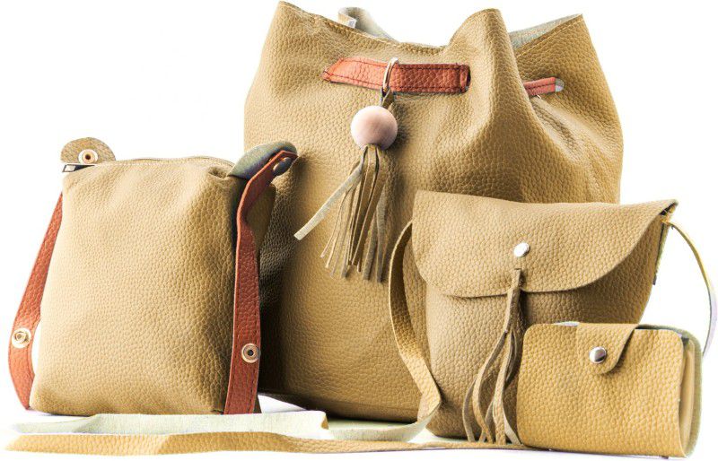 Women Yellow Handbag - Extra Spacious  (Pack of: 4)
