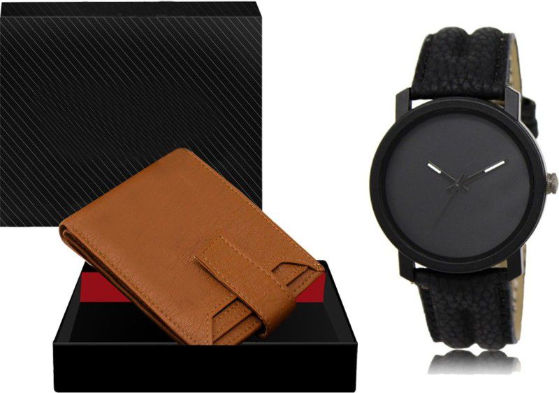 FERRIZZO Watch & Wallet Combo  (Tan, Black)