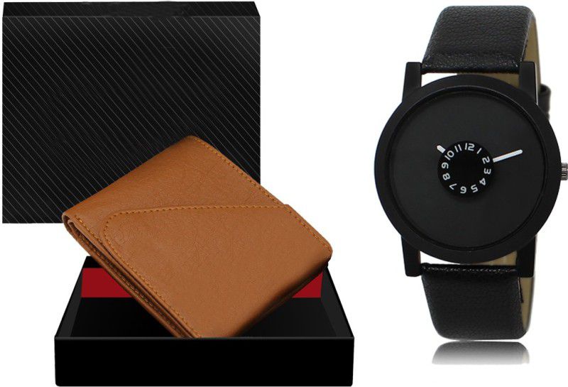REMIXON Watch & Wallet Combo  (Tan, Black)