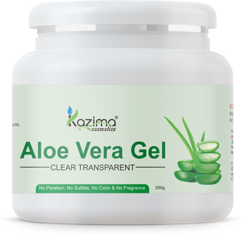 KAZIMA Pure Natural Aloe Vera Gel (250 Gram ) - Ideal for Skin Treatment, Face, Acne Scars, Hair Treatment  (250 g)