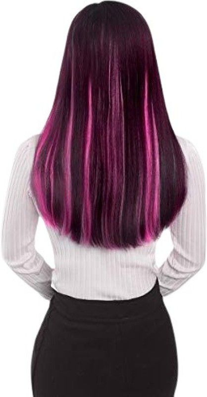 Anshu Highlighter Streaks For Woman And Girl Party wear (Pack Of 2, Pink) Hair Extension