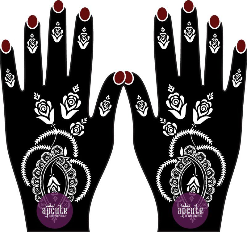 APCUTE Mehandi Henna Temperory Tattoo Design Stencils Sticker for Hand  (mehandi stencils - Mehandi Design Stencils for girls, womens)