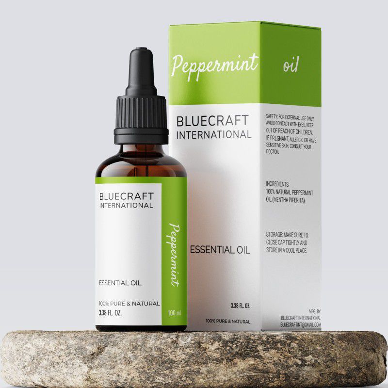 bluecraft international Undiluted Peppermint Oil (100ml) for hair, skin, headache, mood swings and IBS  (100 ml)