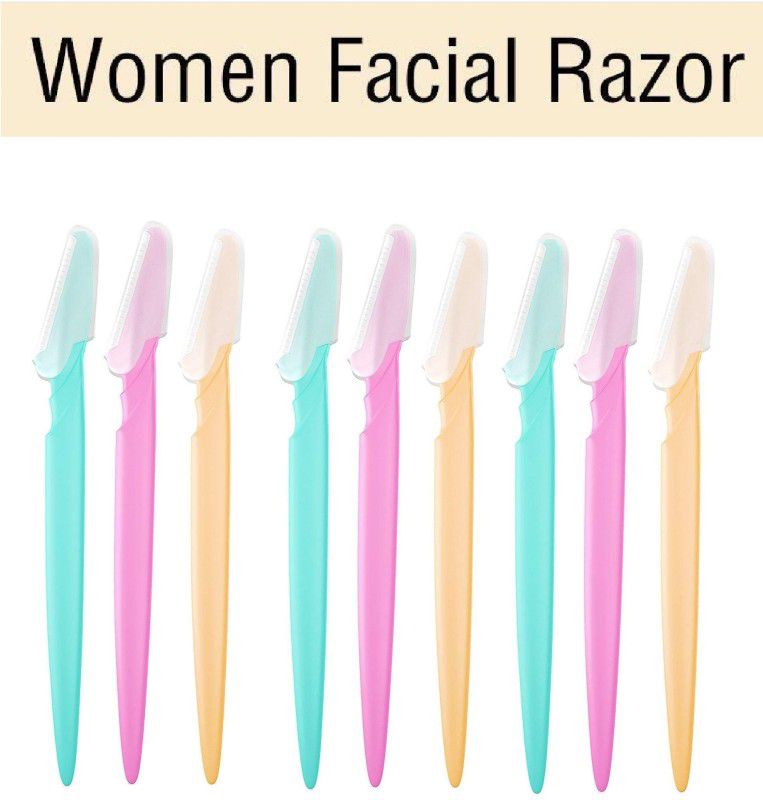 manasona new eyebrow parfect shaper trimming and shaping eyebrows women face razor pack  (Pack of 9)