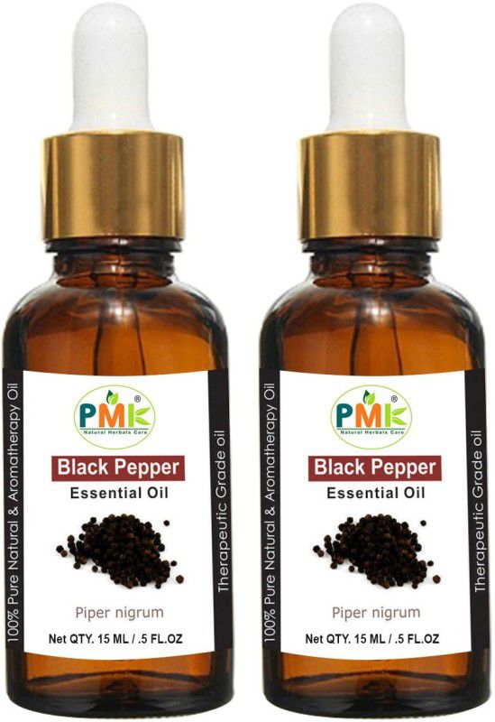PMK Pure Natural Black Pepper Essential Oil (15ML Pack of 2)  (30 ml)