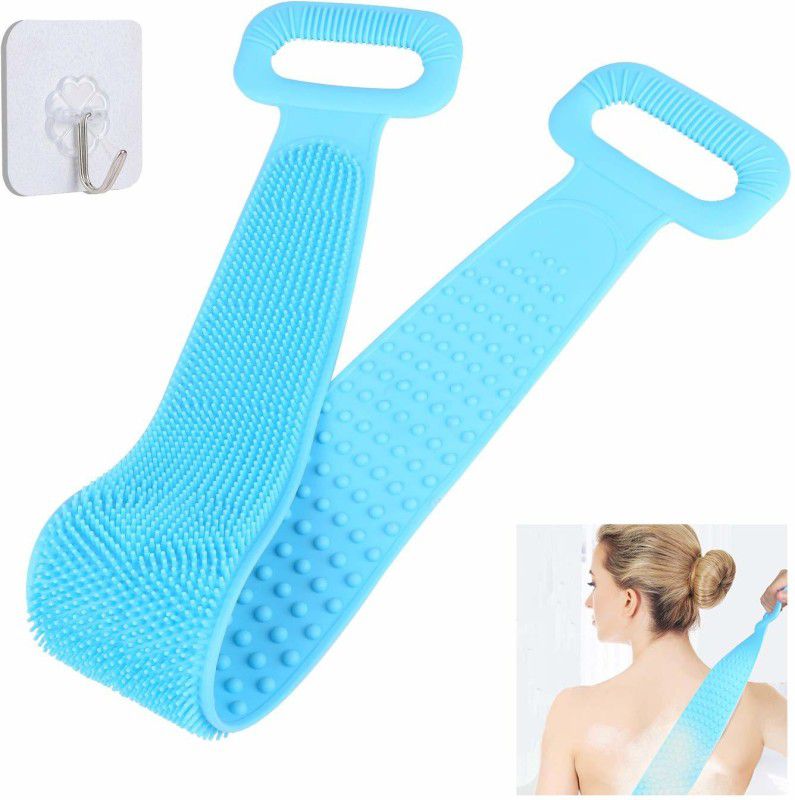 VRuzina Body Wash Silicone Body Scrubber Belt Double Side Shower Belt Removes Bath Towel Waterproof Easy Foot Cleaner Cleaning Brush