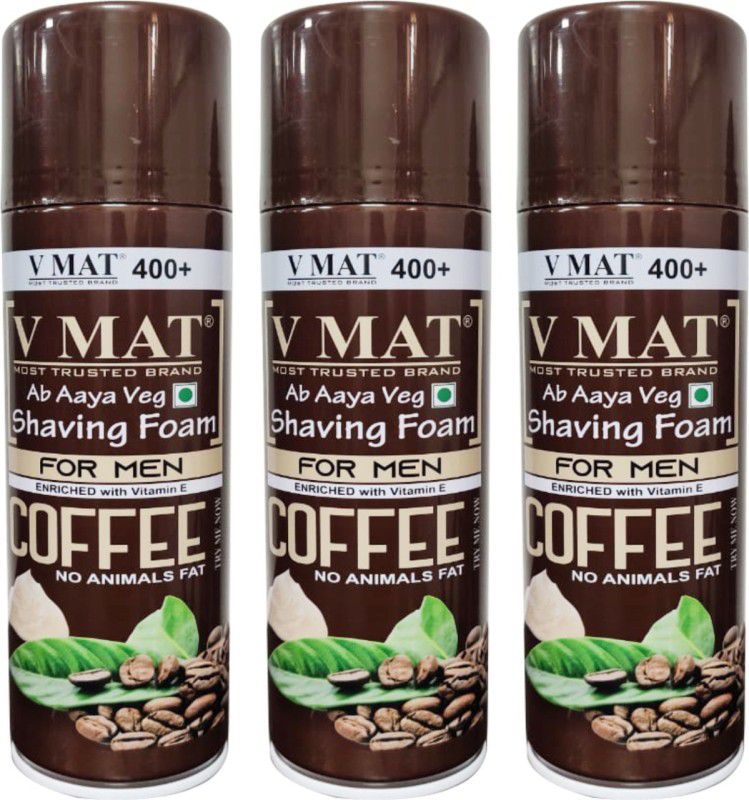 v mat Coffee Shaving Foam - Pack of 3  (1200 g)