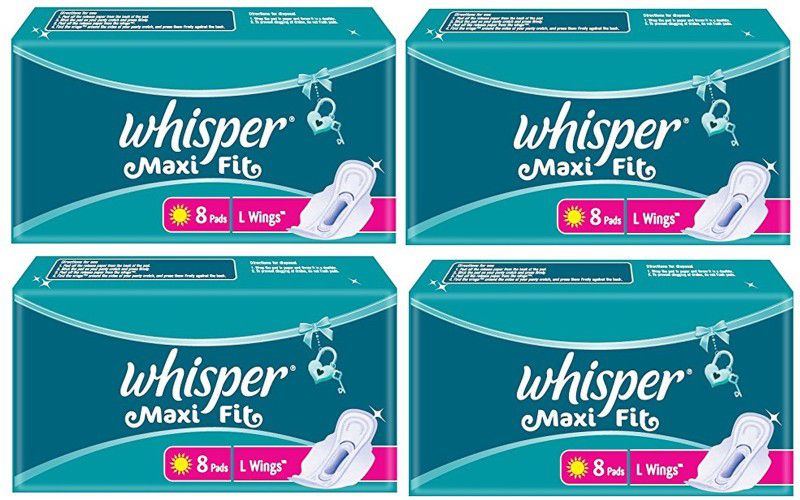 Whisper Maxi Fit L Wings 8+8+8+8 Sanitary Pad Sanitary Pad Sanitary Pad  (Pack of 32)