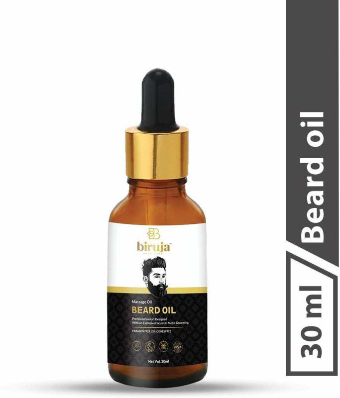 biruja Beard Growth Oil With Redensyl, 8 Natural Oils including Jojoba Oil, Vitamin E Hair Oil  (30 ml)