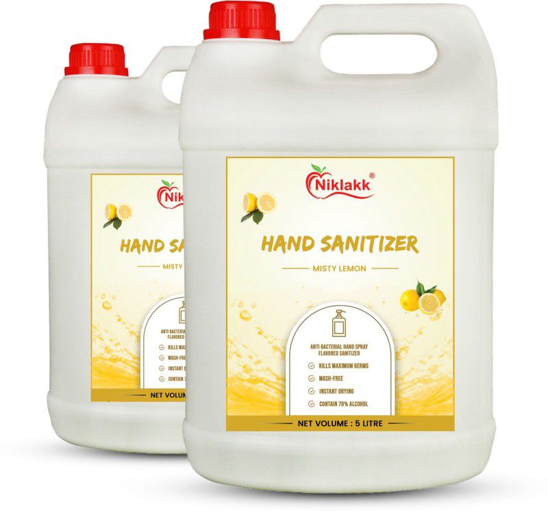 Niklakk MISTY LEMON HANDSANITIZER 10 LITER Hand Sanitizer Can  (2 x 5 L)