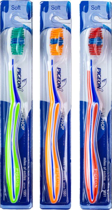 Pigeon NAVY Pack of 3 Soft Toothbrush  (3 Toothbrushes)