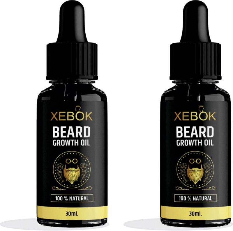 Xebok BEARD HAIR GROETH OIL FOR MEN SHAPE YOUR BEARD PACK OF 2 (60ML) Hair Oil  (60 ml)