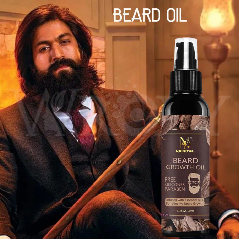 NAINITAL Ayurvedic Beard Growth Oil, With Asvagandha,Yastimadhuka Taila & 7 Natural Herbs Hair Oil  (50 ml)