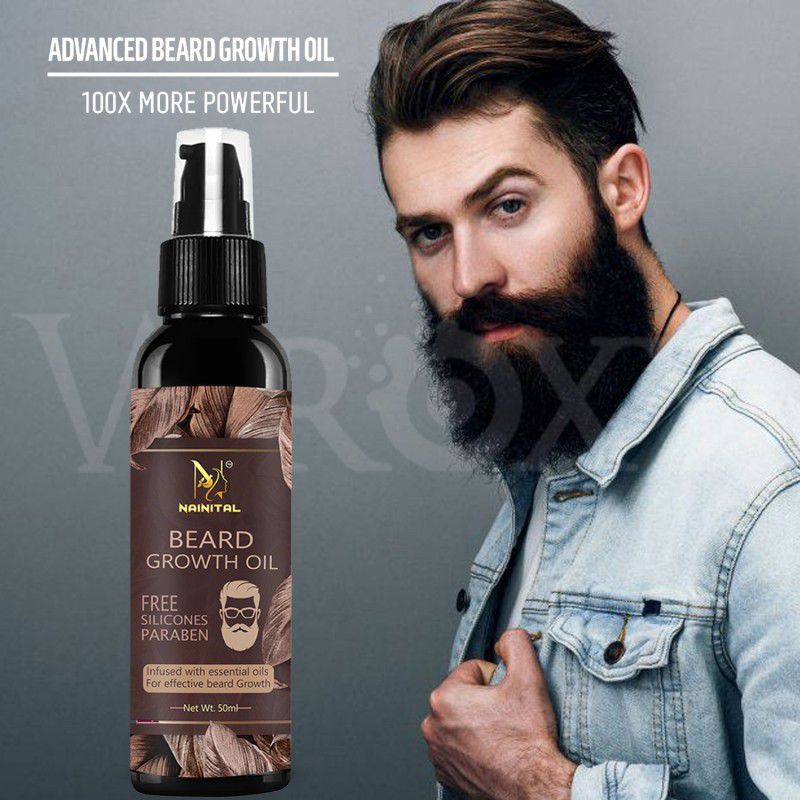 NAINITAL Beard Growth Oil - More Beard Growth, With Redensyl, 8 Natural Oils Hair Oil  (50 ml)