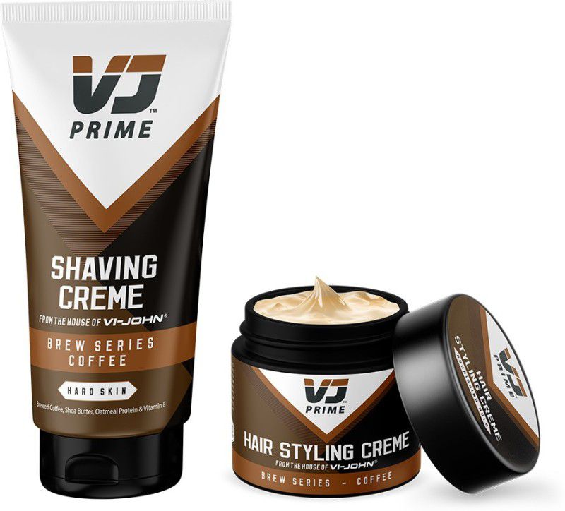 VJPRIME Shaving Creme- Coffee + Hair Styling Creme- Coffee  (200 ml)