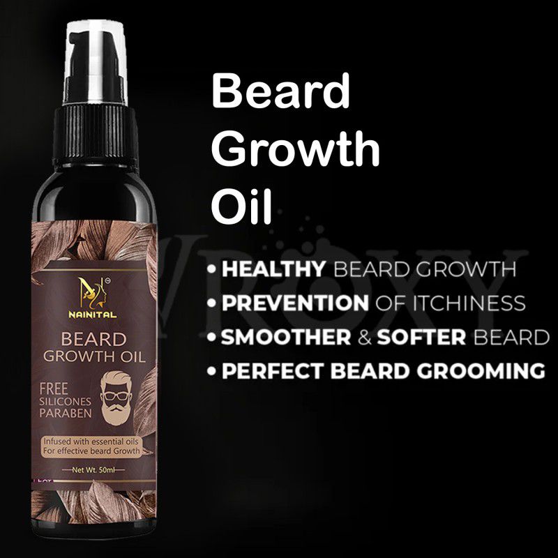 NAINITAL Mooch and Beard Oil Woody - Set of 1 Hair Oil  (50 ml)