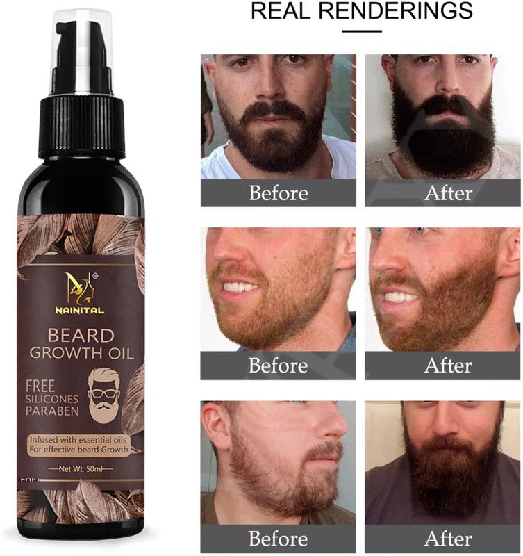 NAINITAL Beard Growth Oil - More Beard Growth, No Harmful Chemical Hair Oil  (50 ml)