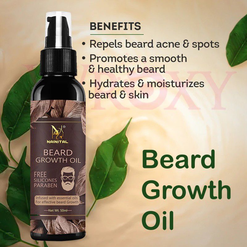 NAINITAL Premium Beard Growth Oil For Men Beard Softener Soft and Shine Hair Oil  (50 ml)