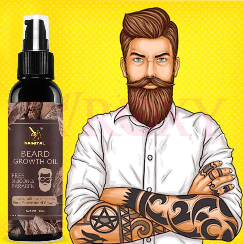 NAINITAL 100% Natural Beard Growth Oil - No SLS, No Paraben Hair Oil  (50 ml)