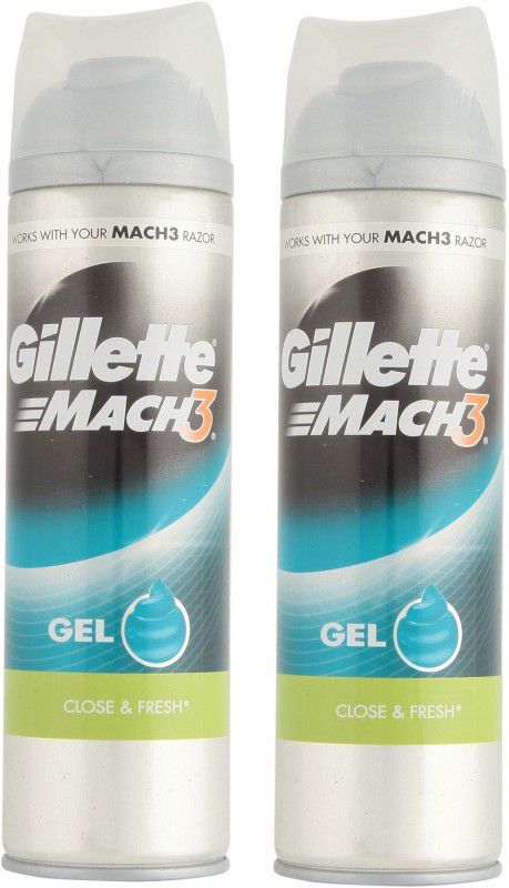 Gillette Mach3 Close & Fresh Shave Gel ( pack of 2 )  (200 ml)